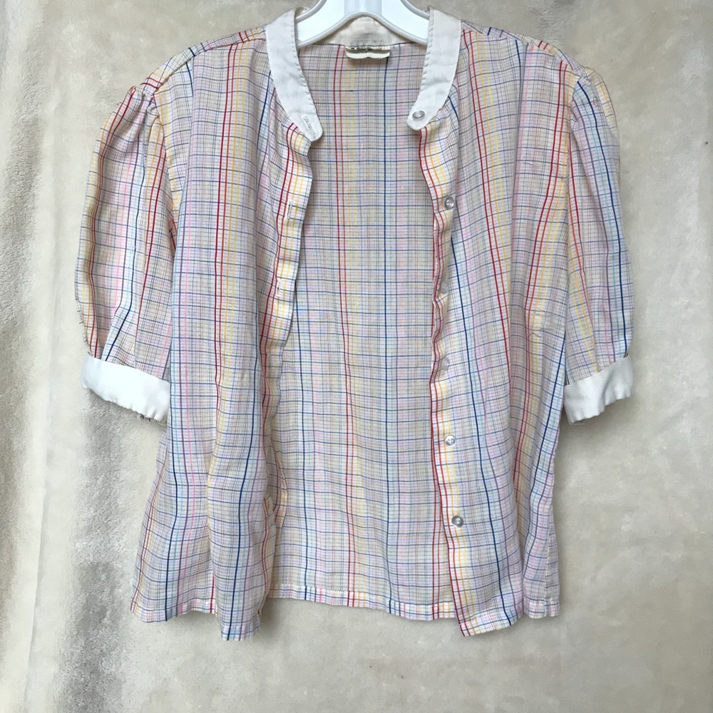 Vintage button down rainbow colored shirt